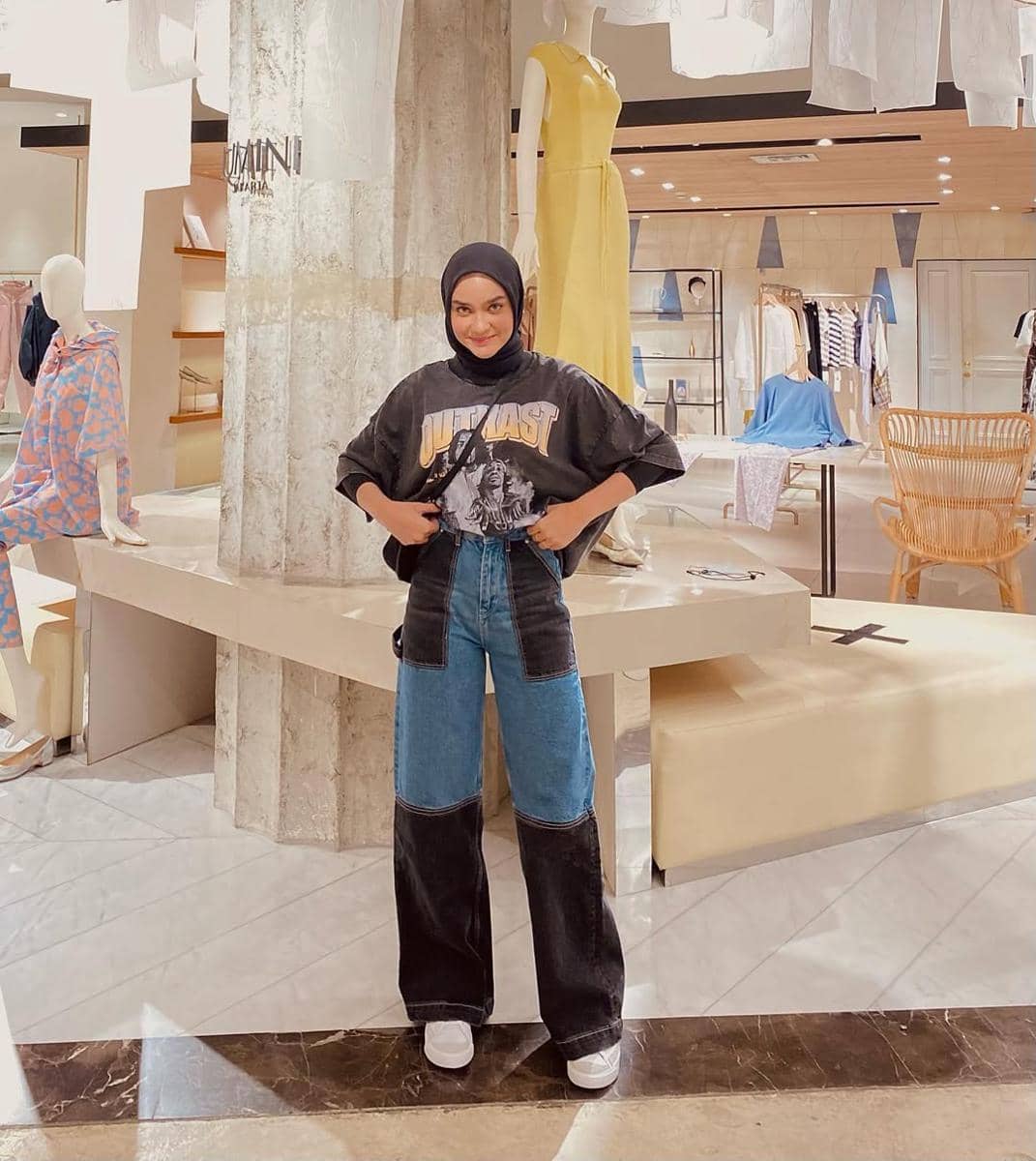 outfit nonton bola hijab aesthetic