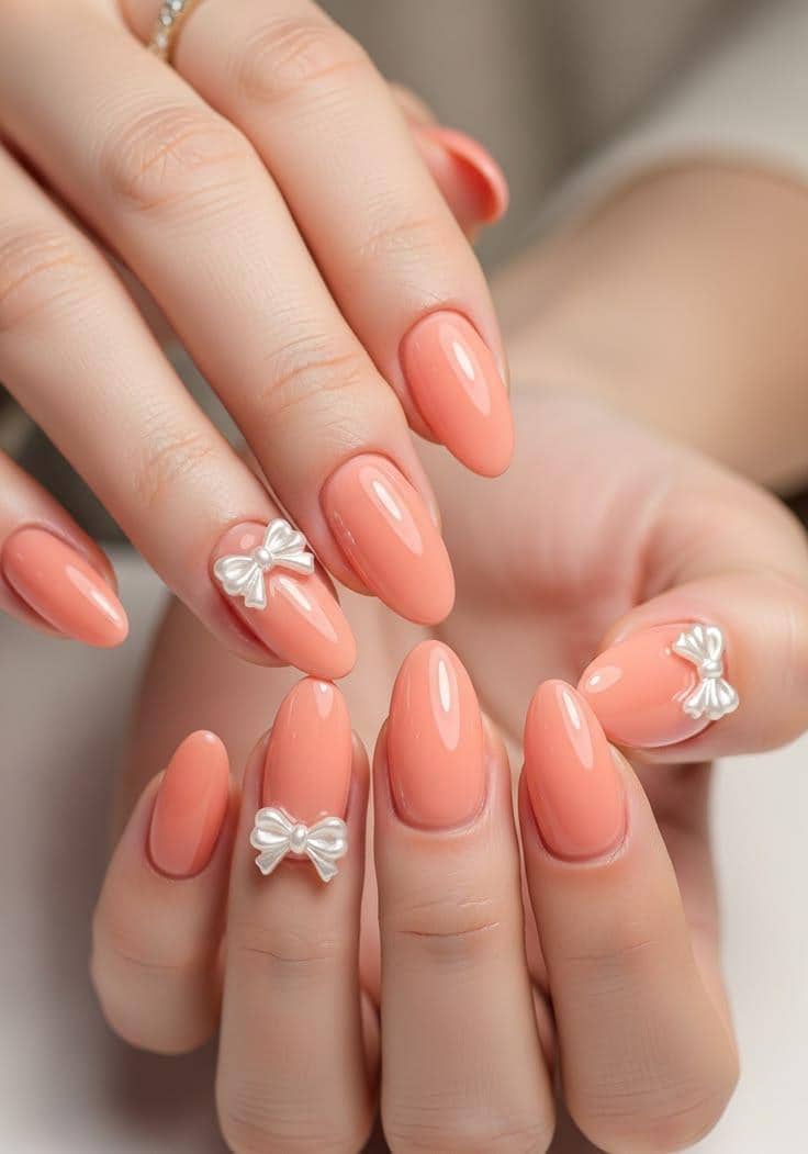 inspirasi nail art nuansa peach
