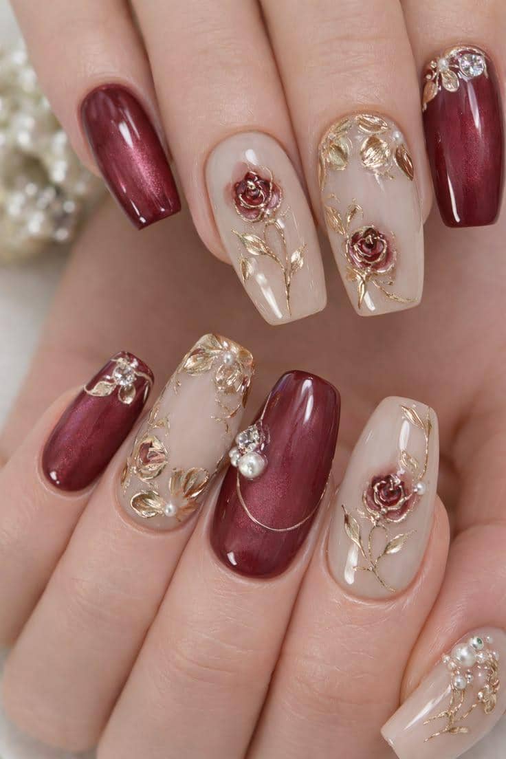 inspirasi nail art sparkling untuk party look