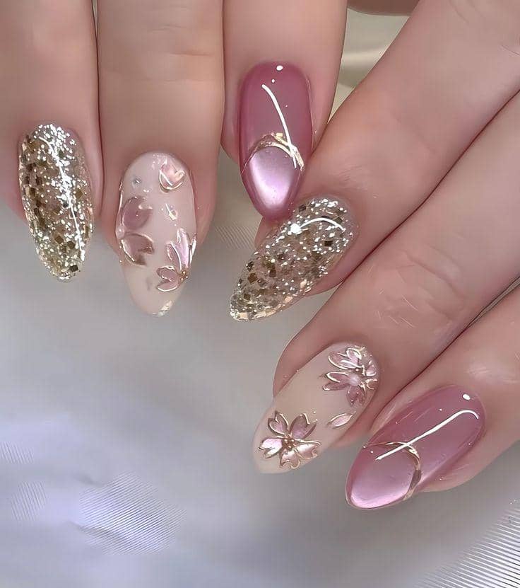 inspirasi nail art sparkling untuk party look