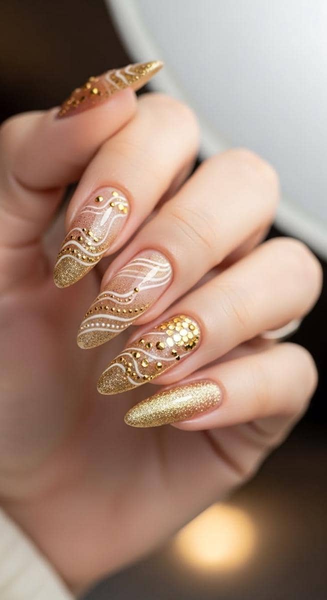 inspirasi nail art sparkling untuk party look
