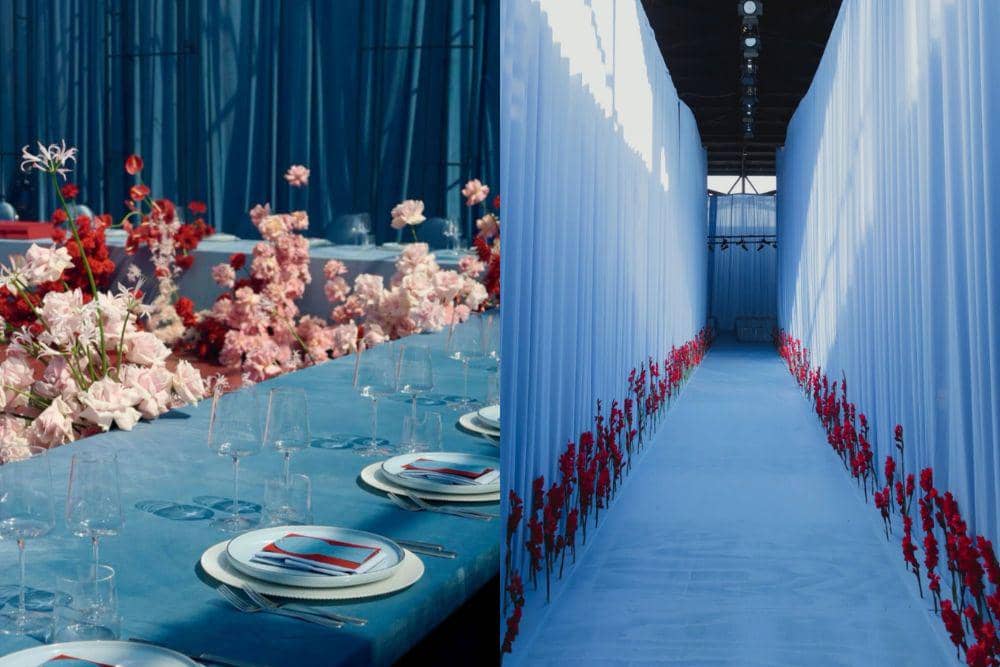 Biru Muda & Merah Ceri