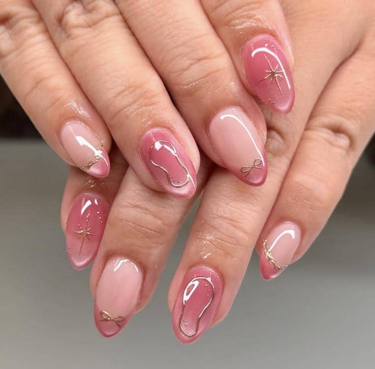 inspirasi nail art soft pink glossy