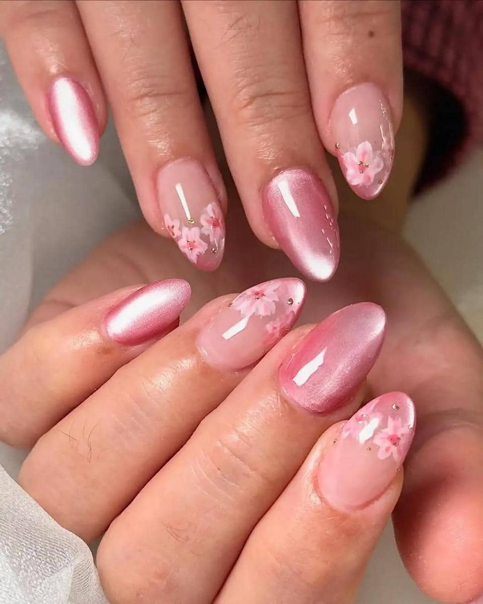 inspirasi nail art soft pink glossy