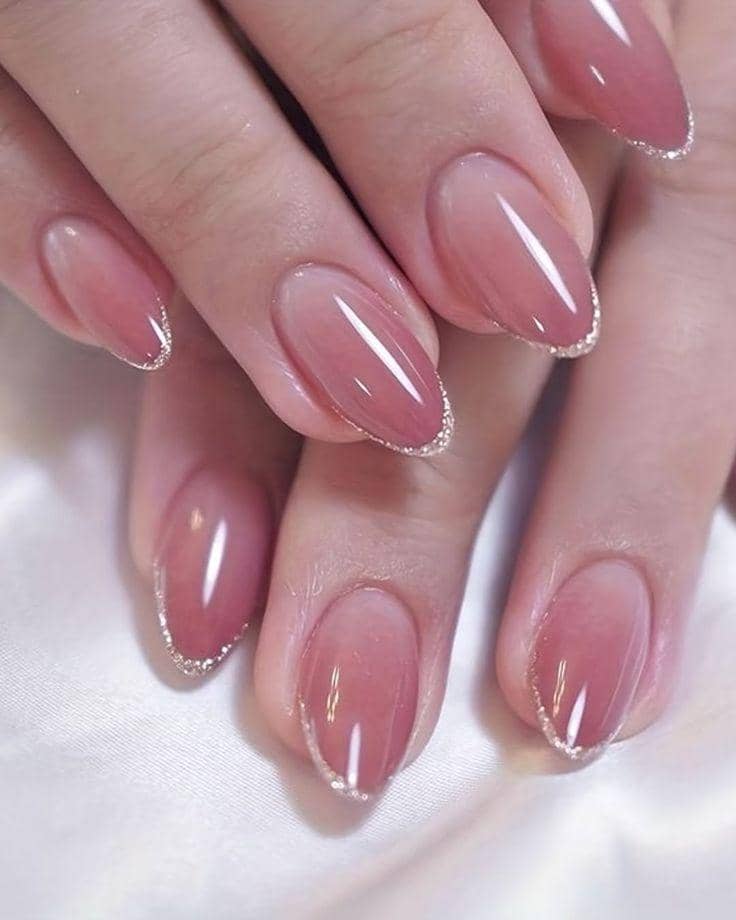 inspirasi nail art soft pink glossy