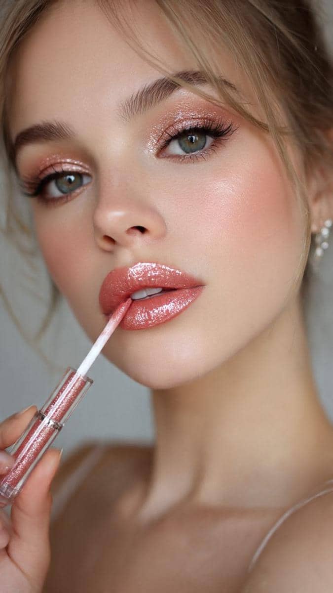 glitter eye makeup untuk acara malam