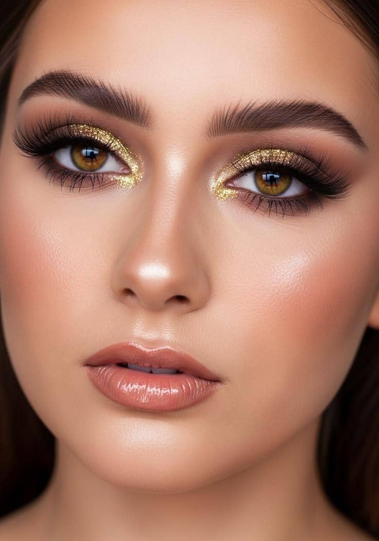 glitter eye makeup untuk acara malam