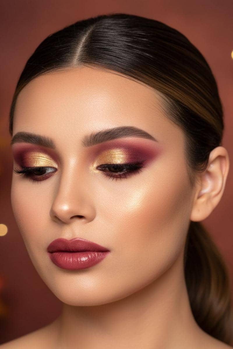 glitter eye makeup untuk acara malam