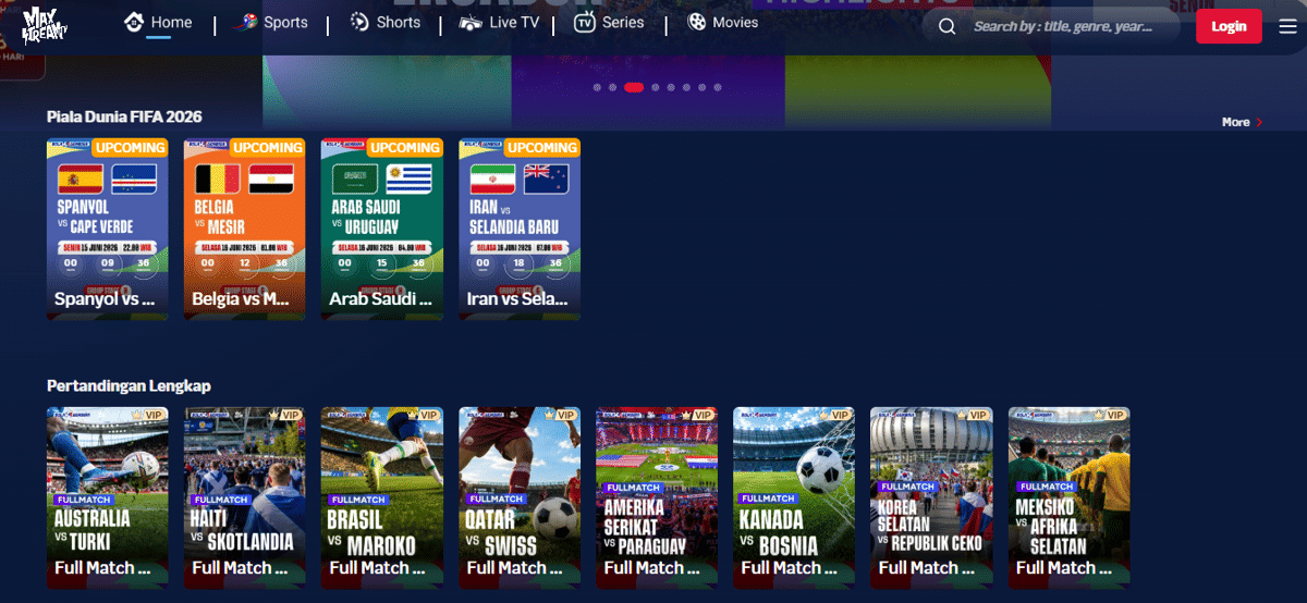 cara nonton Piala Dunia 2026 di HP