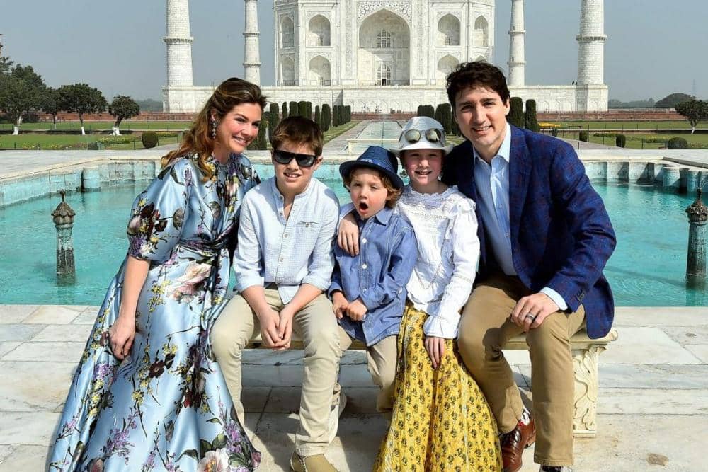 Justin Trudeau, Sophie Grégoire Trudeau, dan ketiga anaknya