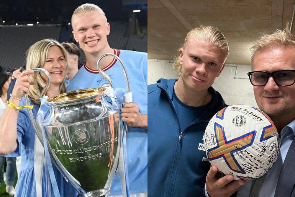 Erling Haaland dan orang tuanya