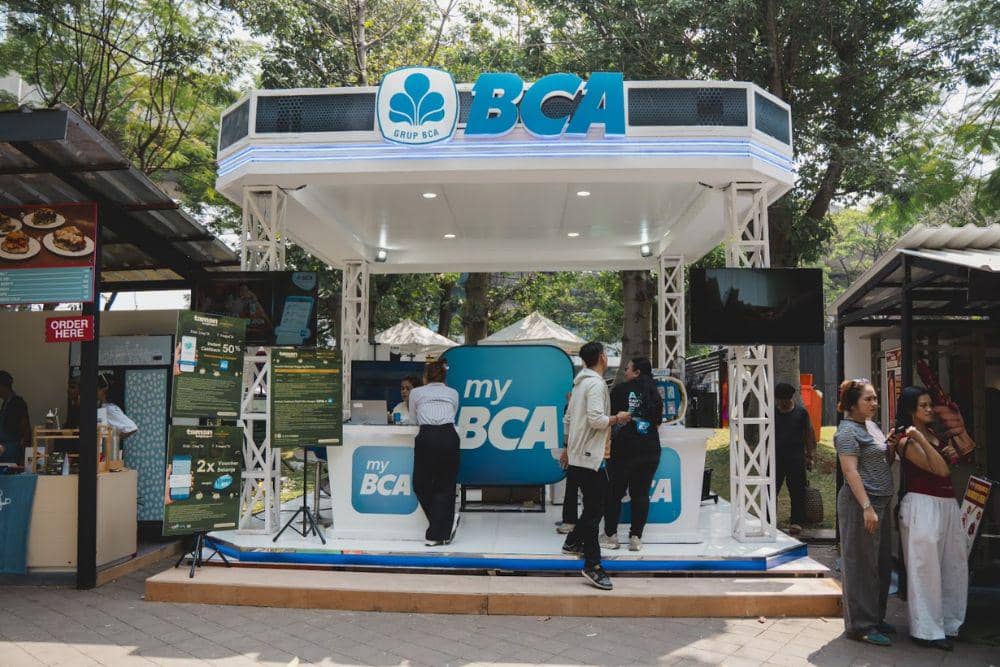 Materi promosi myBCA sebagai mitra perbankan resmi TAMAN brightspot 2026 dengan informasi kemitraan.