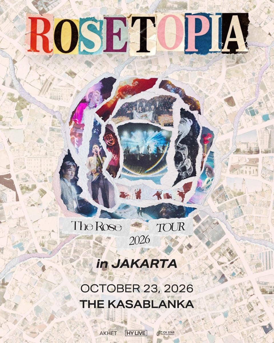 Poster resmi konser The Rose bertajuk ROSETOPIA TOUR 2026 di Jakarta