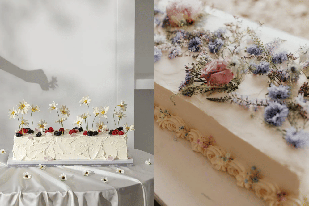 Narrow slab cake