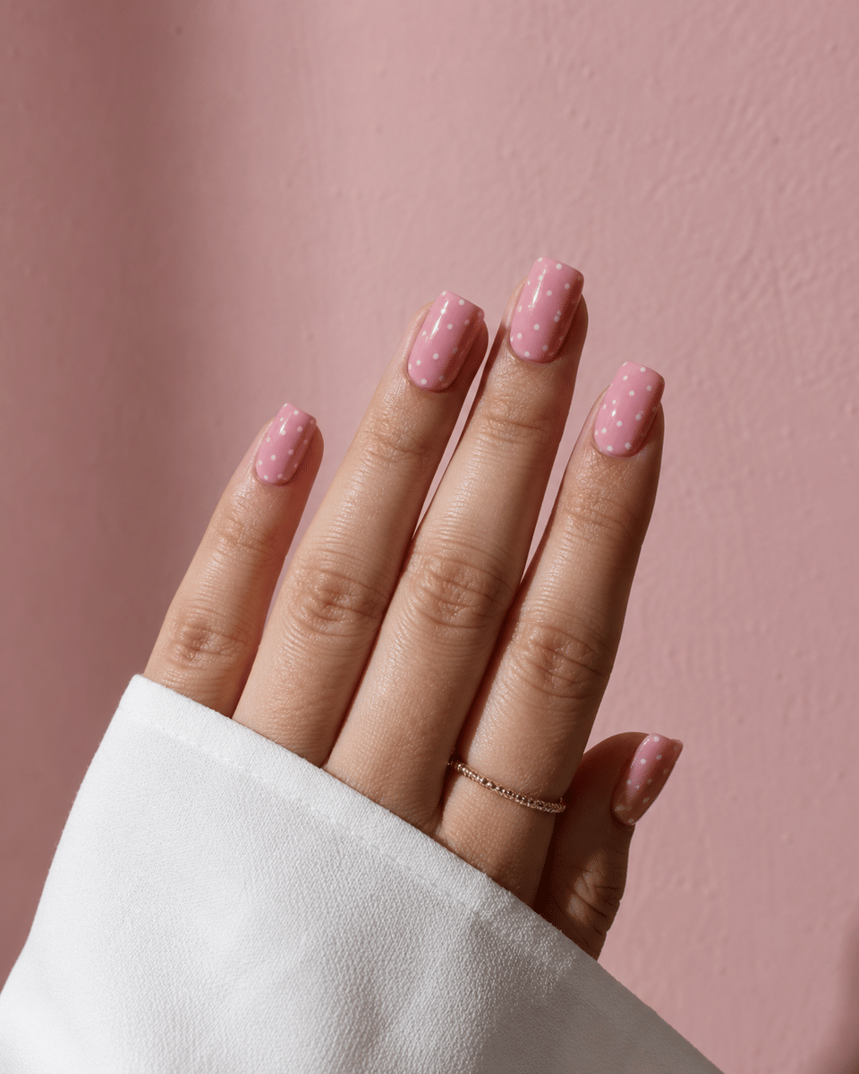 Nail art dusty pink