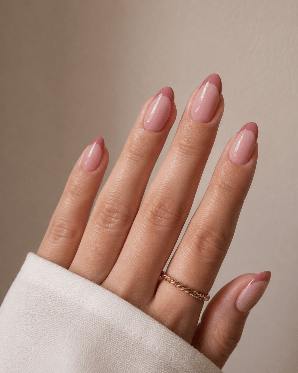 Nail art dusty pink