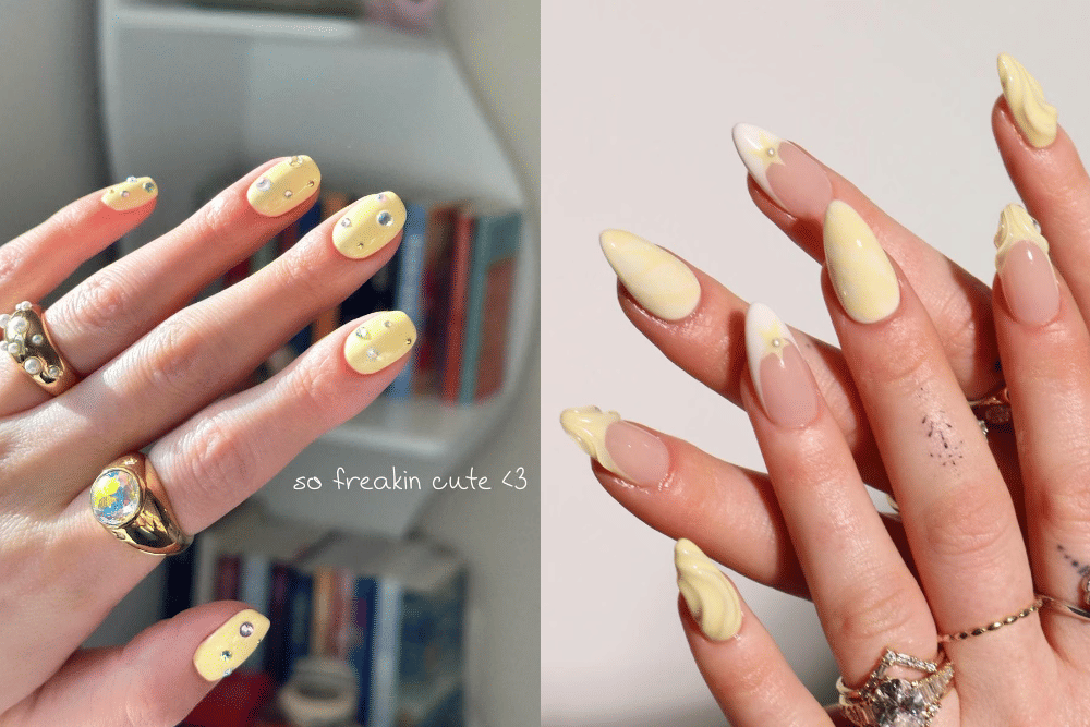 7 Inspirasi Nail Art Warna Buttercream, Cocok untuk Musim Panas