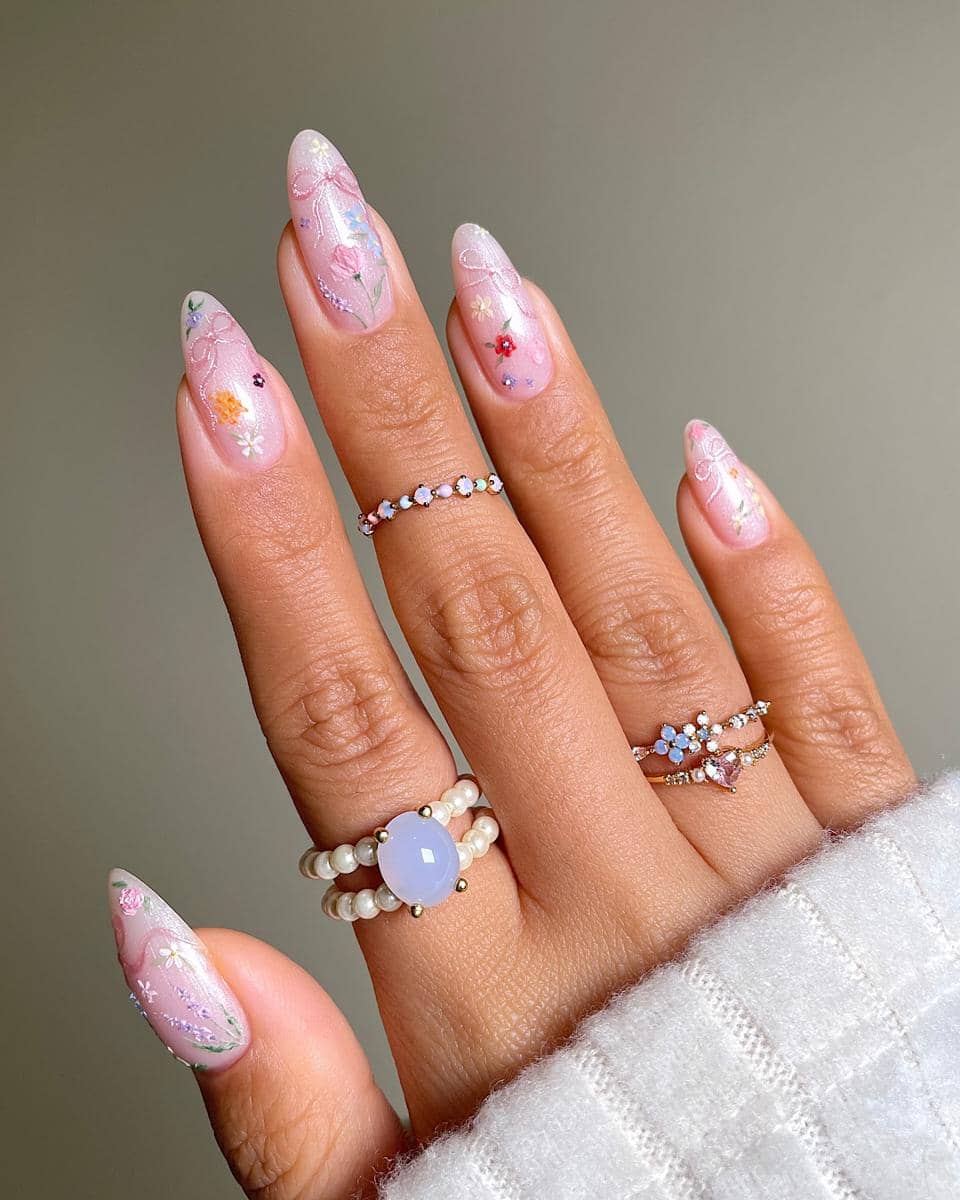 Nail art dusty pink