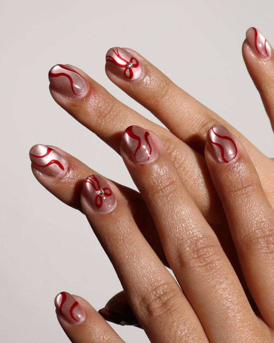 Nail art dusty pink