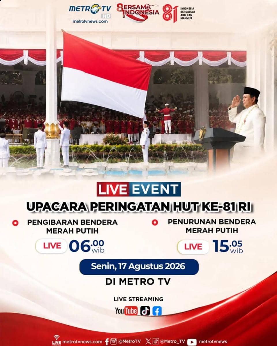 Link live streaming upacara 17 Agustus 2026