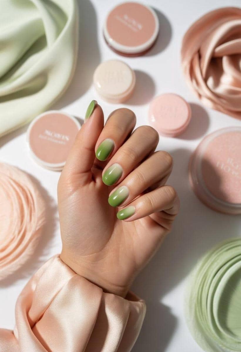 Inspirasi Nail Art Warna Matcha Green