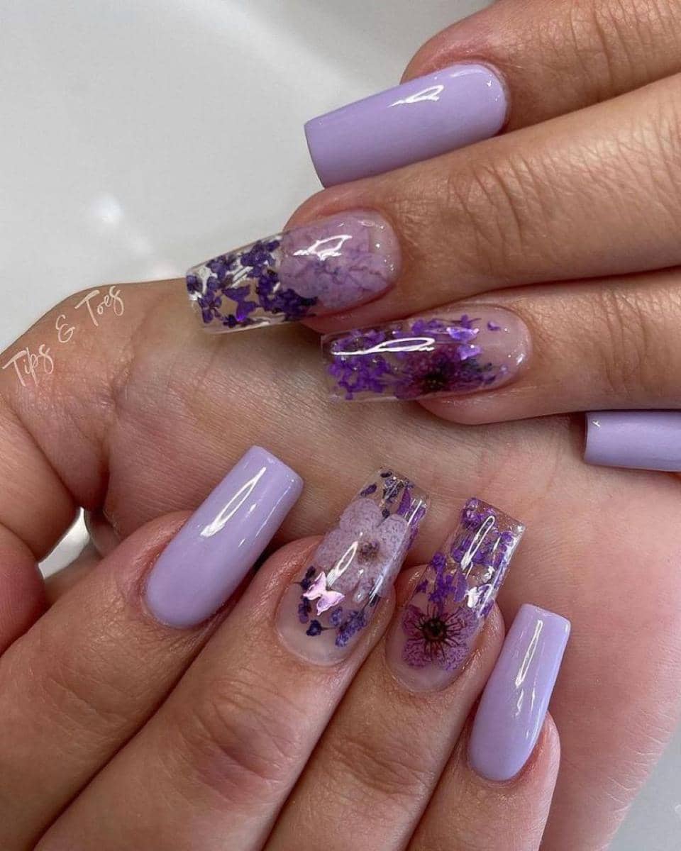 Inspirasi Nail Art Warna Lavender