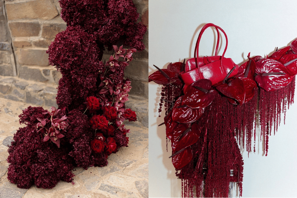 ide dekorasi wedding merah maroon