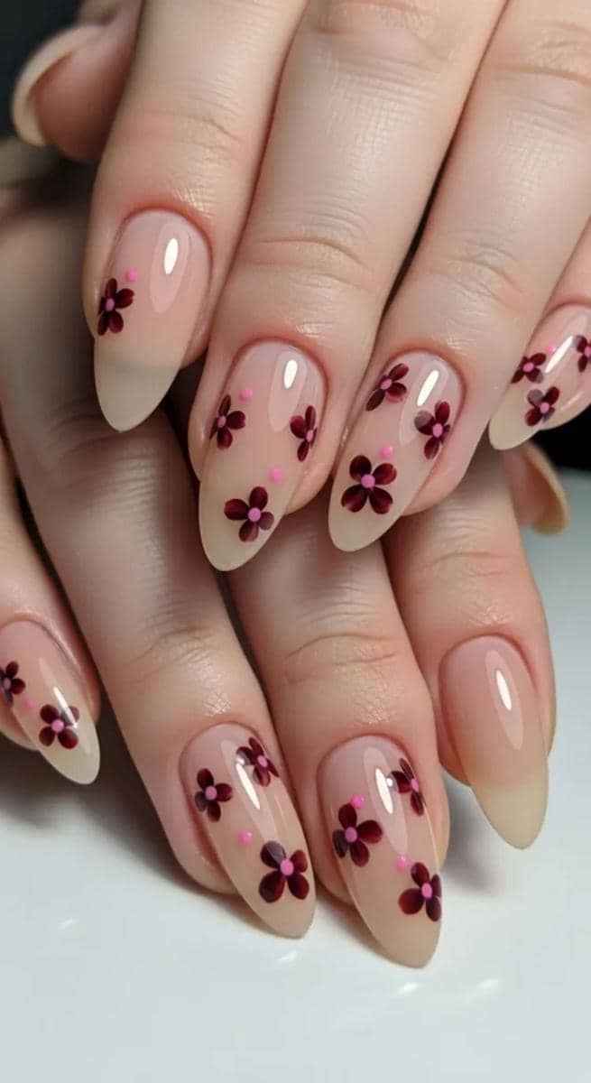 Inspirasi Nail Art Warna Cherry Red