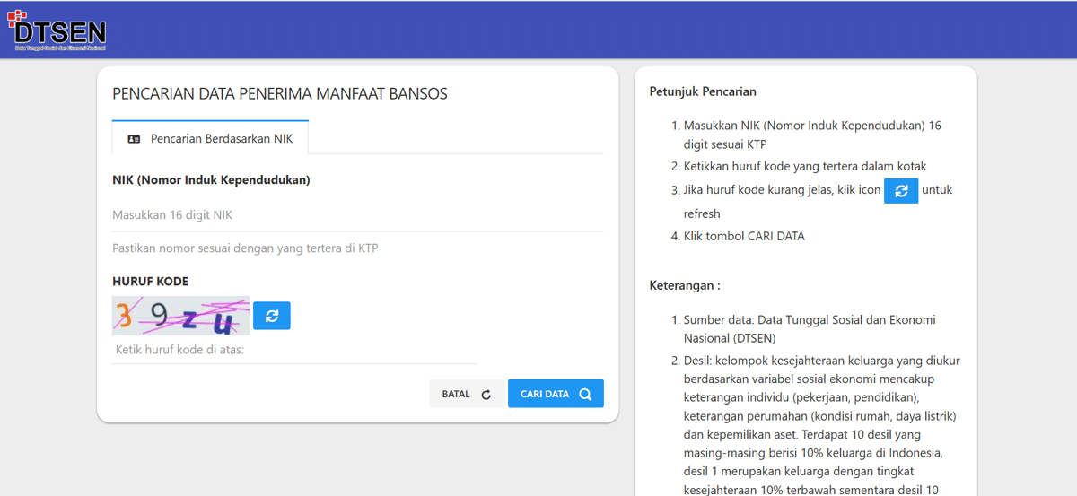 cara cek desil online