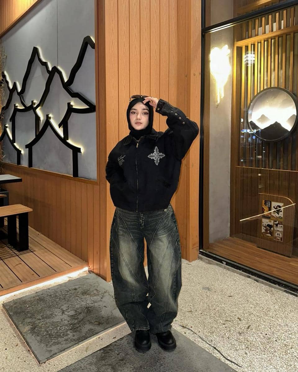 ide OOTD barrel pants wanita