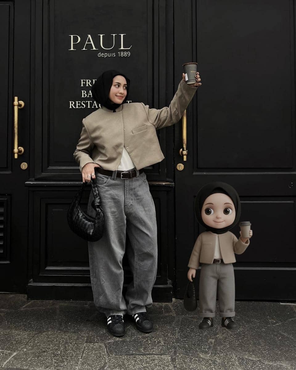 ide OOTD barrel pants wanita
