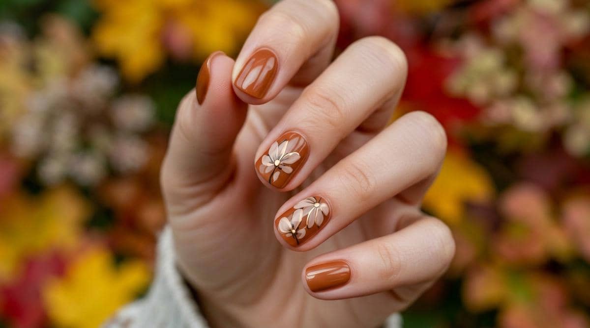 inspirasi nail art warna terracotta