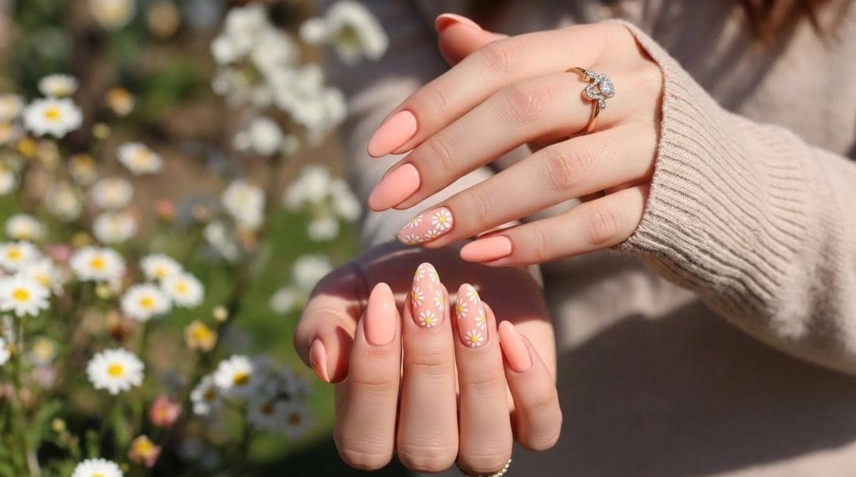 inspirasi nail art warna peach