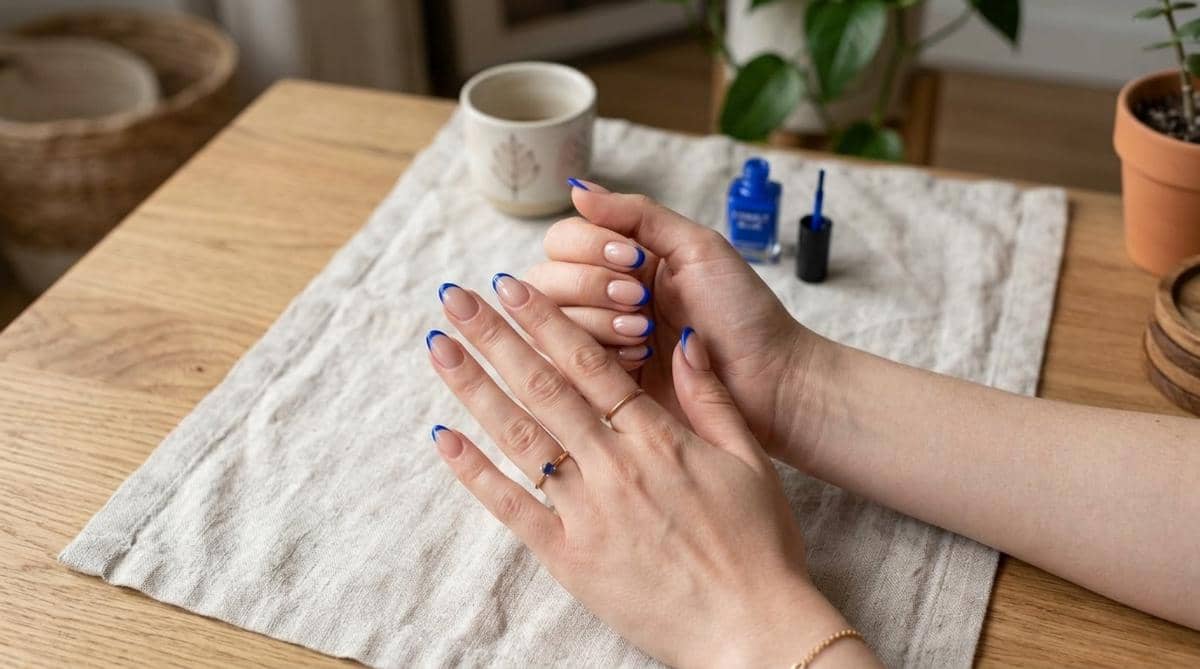 inspirasi nail art warna cobalt blue