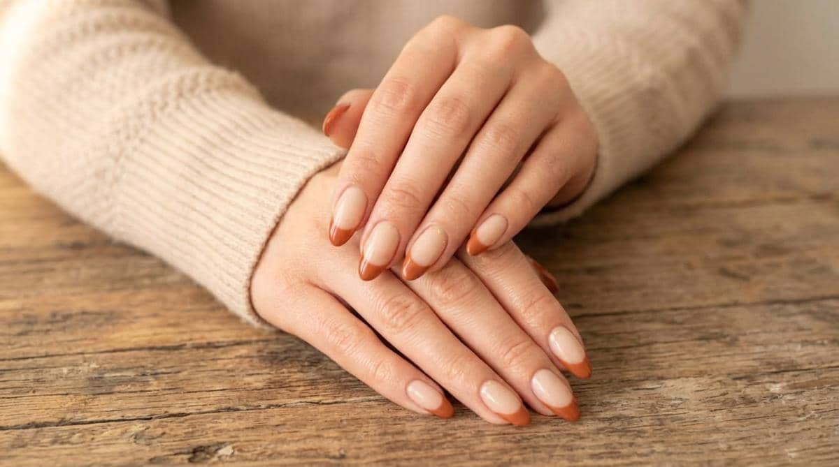 inspirasi nail art warna terracotta