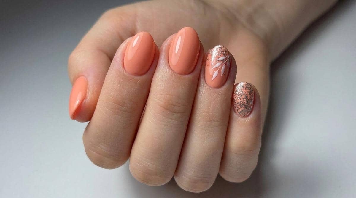 inspirasi nail art warna peach