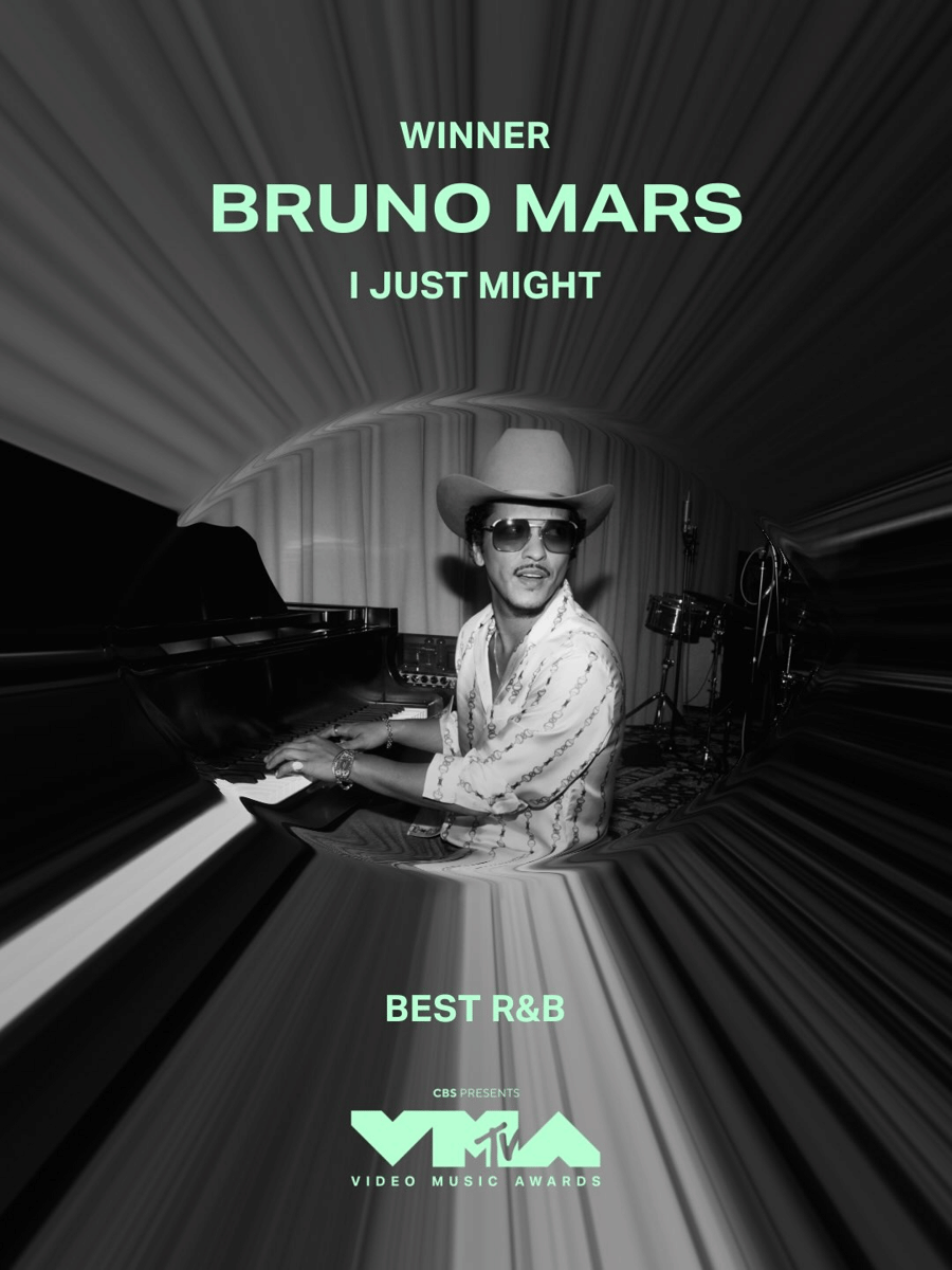Bruno Mars memenangkan kategori Best R&B untuk "I Just Might" di MTV VMAs 2026
