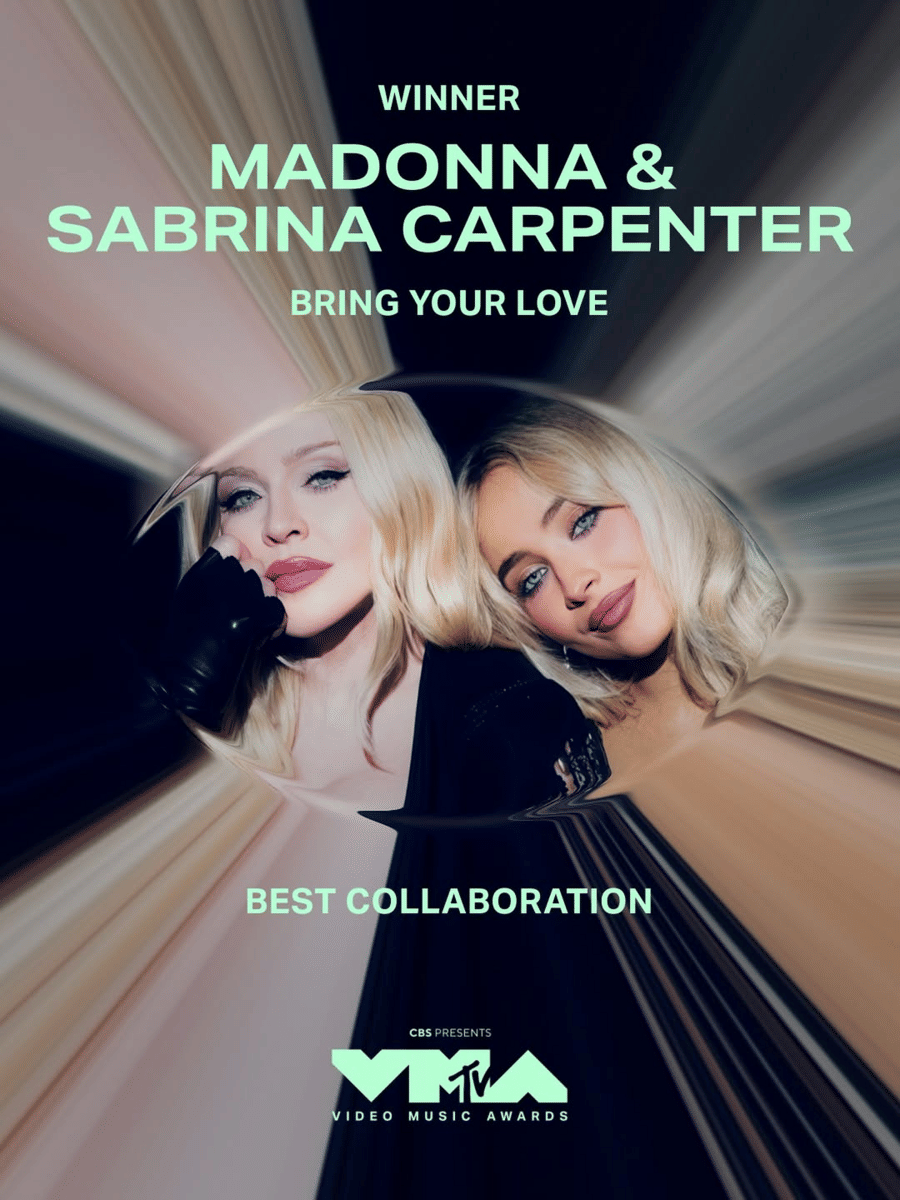 Madonna dan Sabrina Carpenter memenangkan kategori Best Collaboration untuk "Bring Your Love" di MTV VMAs 2026