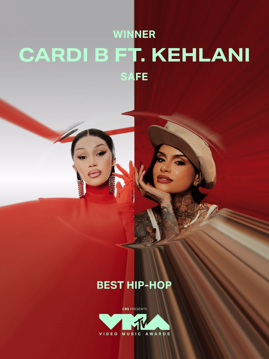 Cardi B dan Kehlani memenangkan kategori Best Hip-Hop untuk "Safe" di MTV VMAs 2026