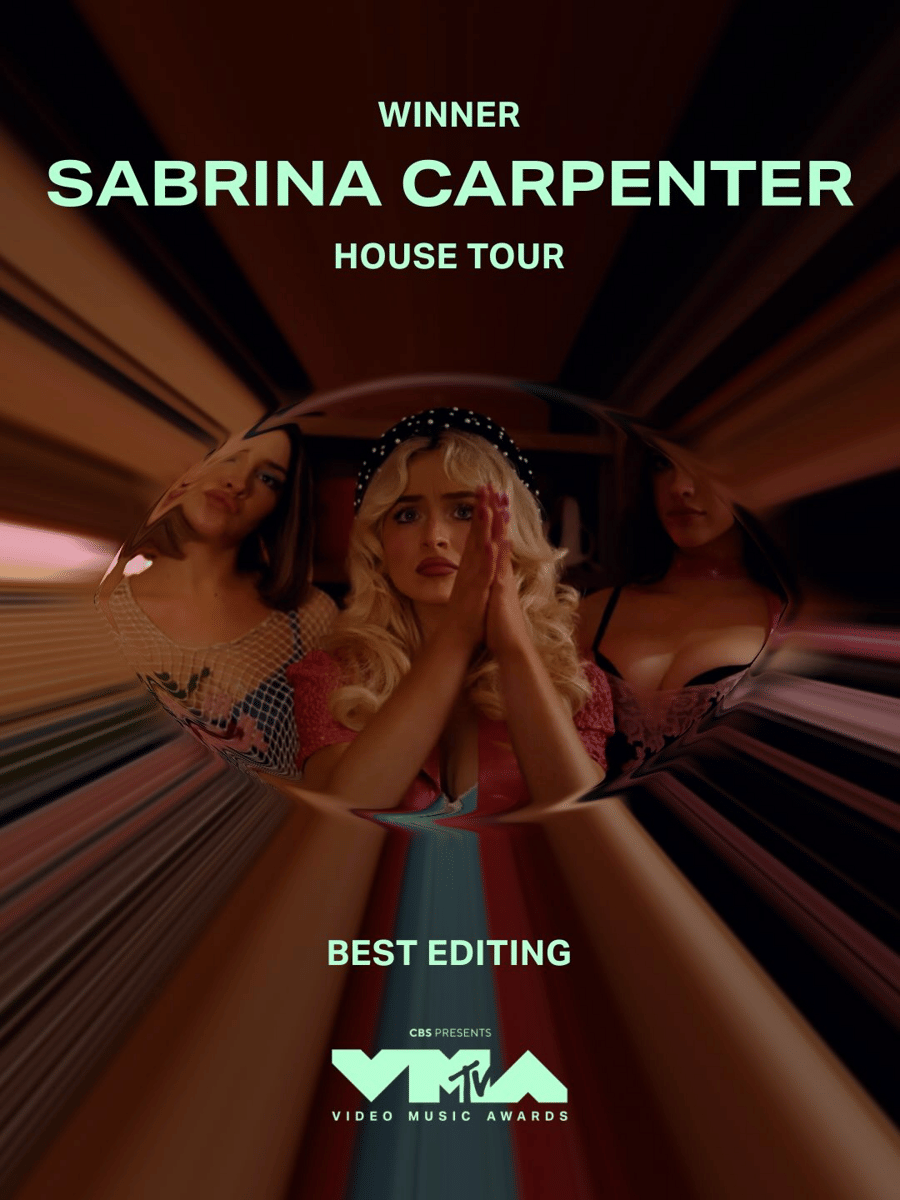 Sabrina Carpenter memenangkan kategori Best Editing untuk "House Tour" di MTV VMAs 2026
