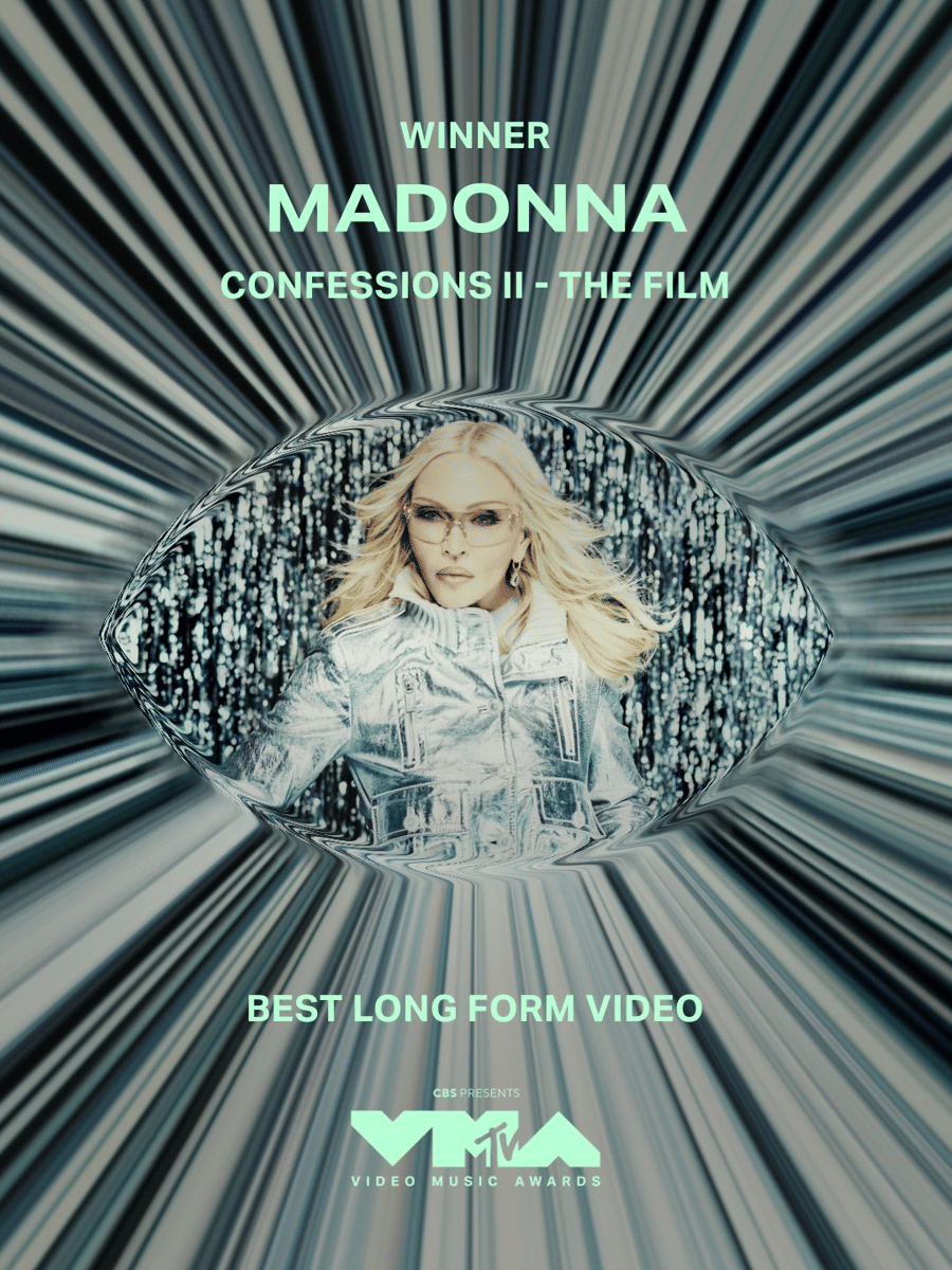 Madonna memenangkan kategori Best Long Form Video untuk "Confessions II – The Film" di MTV VMAs 2026