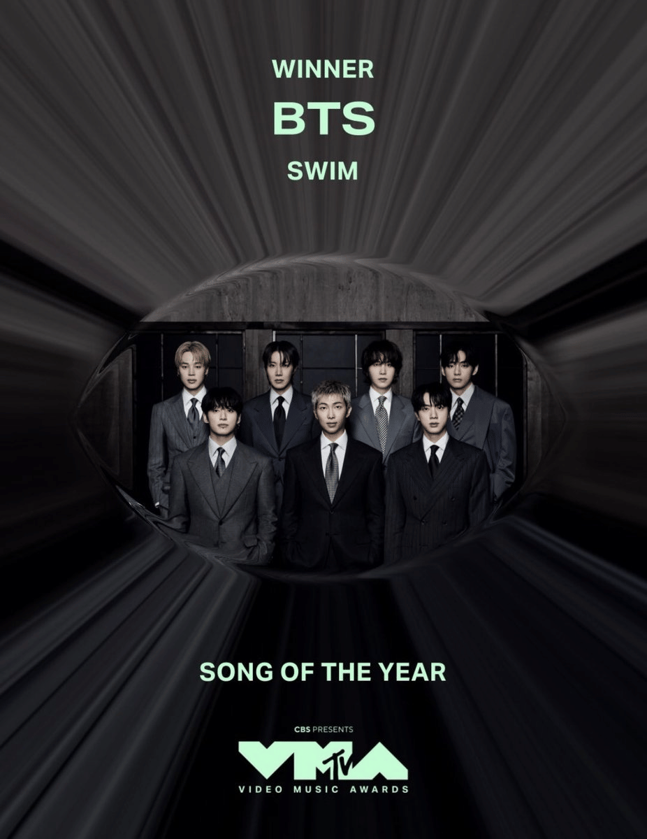 BTS memenangkan kategori Song of the Year untuk "Swim" di MTV VMAs 2026