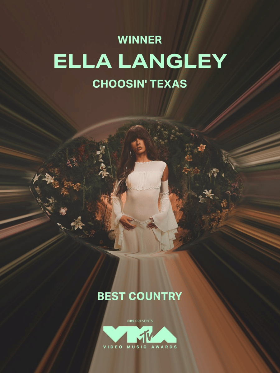 Ella Langley memenangkan kategori Best Country untuk "Choosin’ Texas" di MTV VMAs 2026