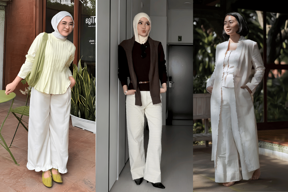 7 Ide Outfit Celana Putih yang Clean dan Versatile